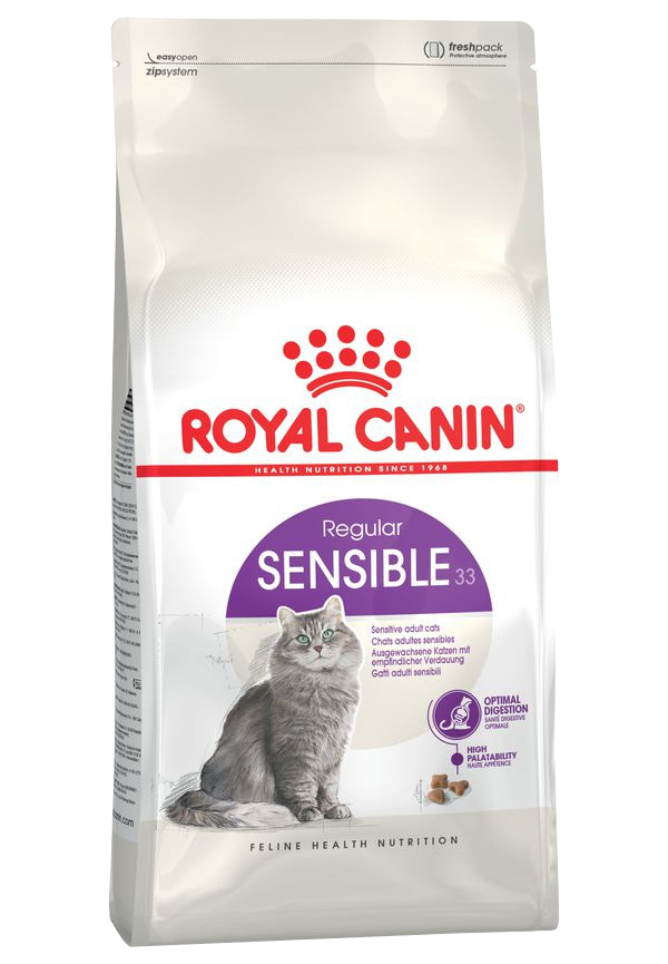 фото Сухой корм для кошек royal canin sensible чувствительный жкт птица 2 кг