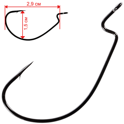 

Одинарные крючки Owner лимерик офсетные №1, оголовок с колечком, прямое острие, с бородкой, Черный, Owner 5140 1 (6шт.)