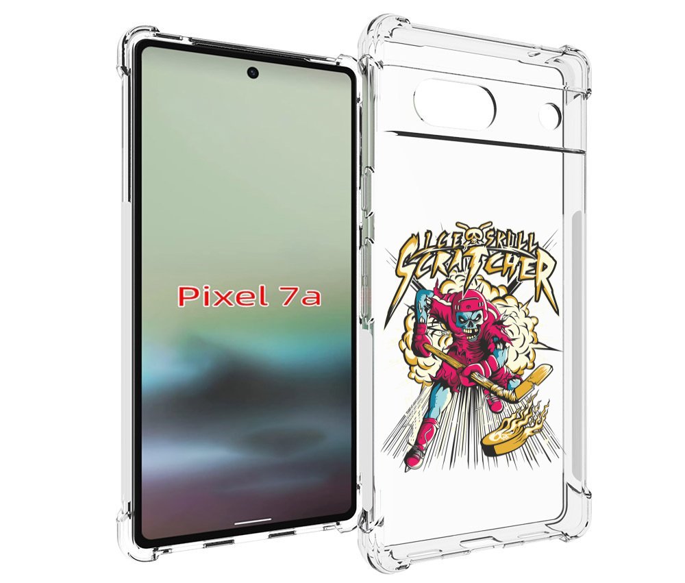 

Чехол MyPads нарисованный скелет хоккеист для Google Pixel 7A, Tocco