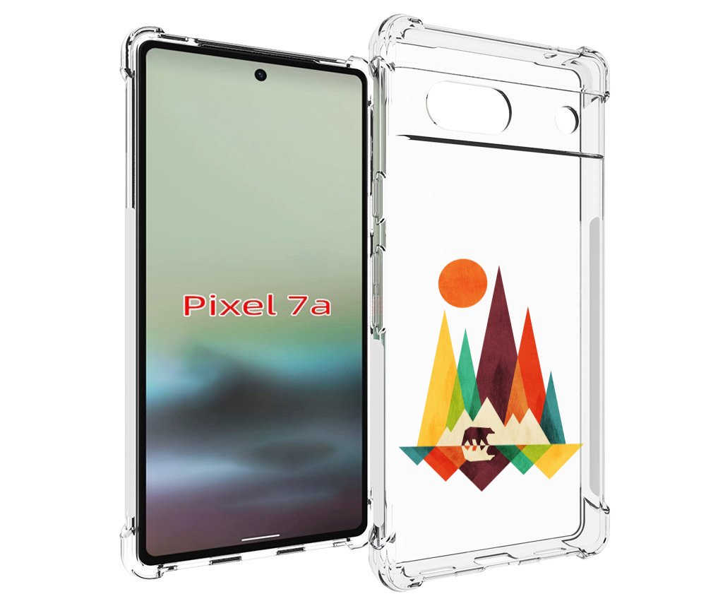 

Чехол MyPads нарисованные горы с медведем для Google Pixel 7A, Tocco