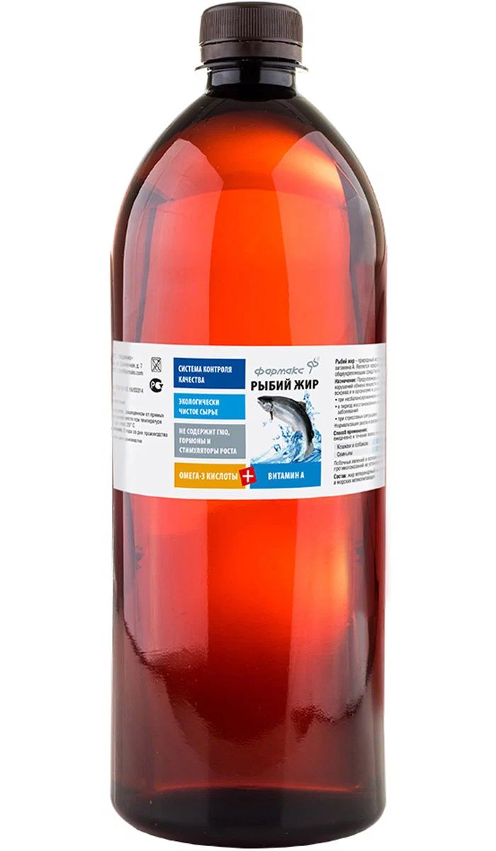 Жир из рыбы и морских млекопитающих, 1 л