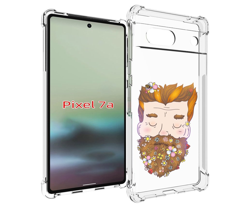 

Чехол MyPads мужчина с цветами в бороде для Google Pixel 7A, Tocco
