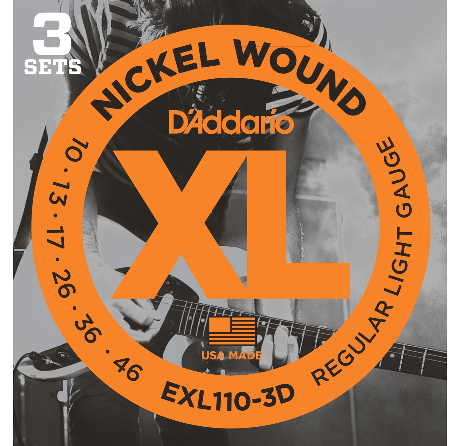 

Струны для электрогитары DADDARIO EXL110-3D Regular Light, 10-46, 3 комплекта, EXL110-3D