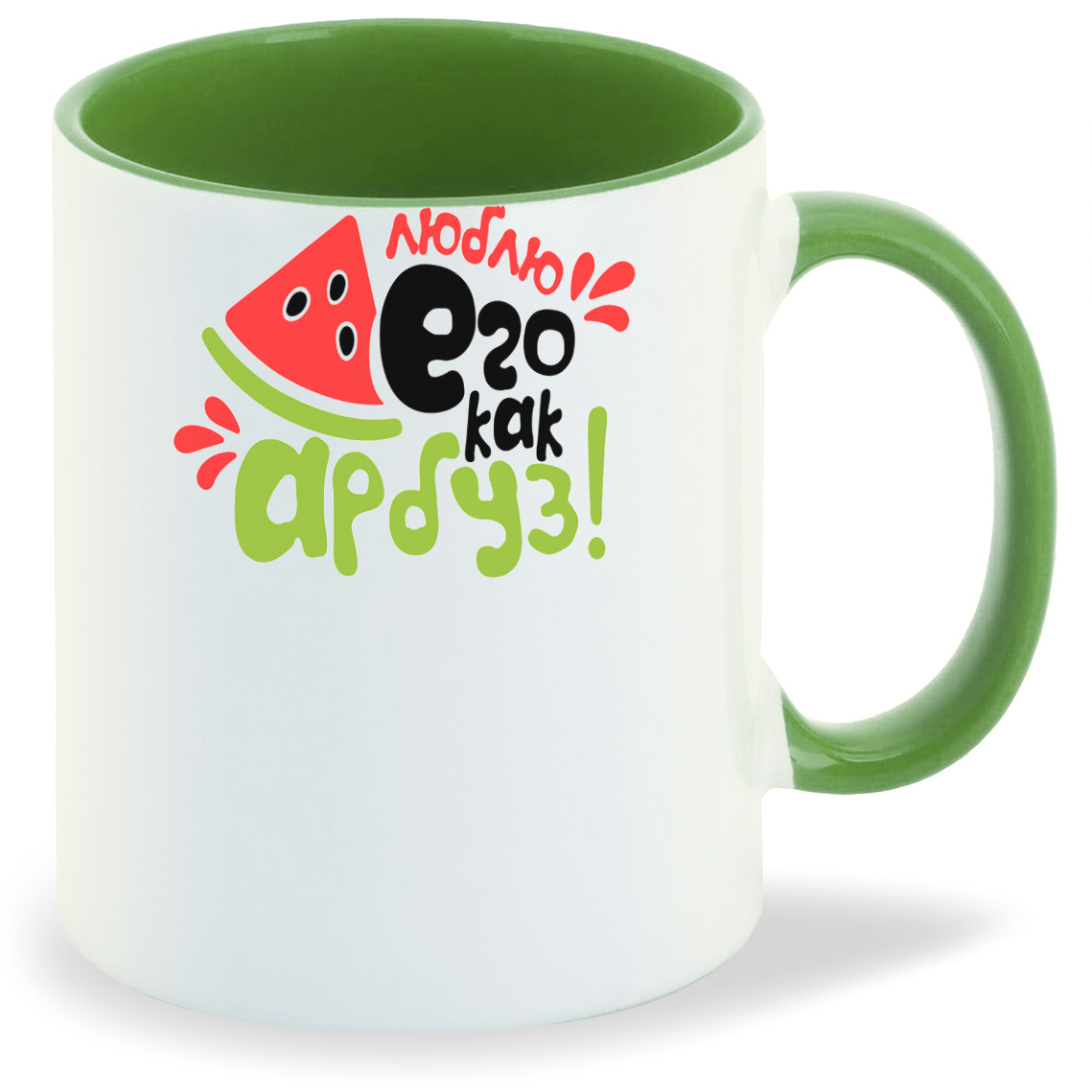 

Кружка CoolPodarok Люблю его как арбуз, Люблю его как арбуз