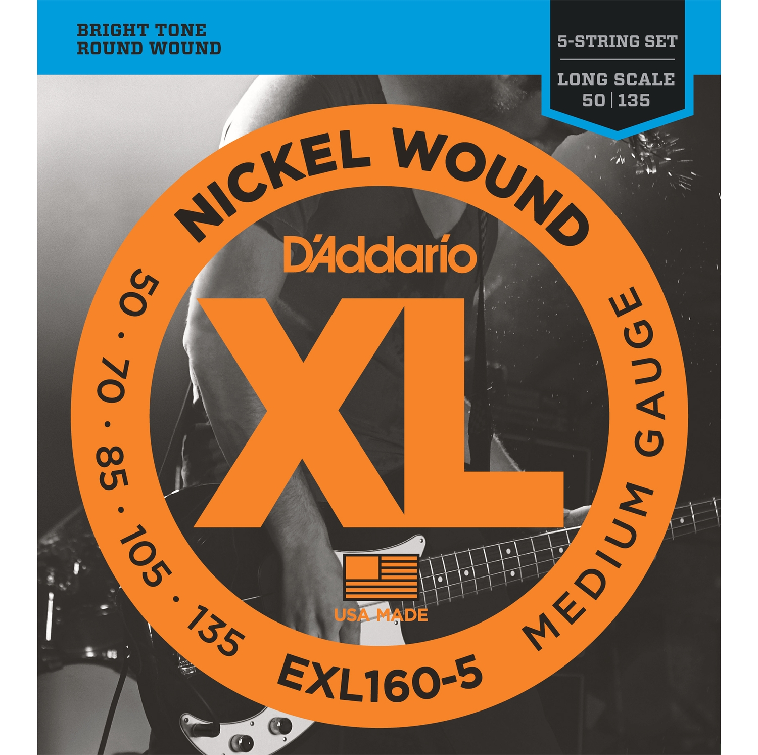 

Струны для бас-гитары DADDARIO EXL160-5 soft/reg, 050-135, EXL160-5
