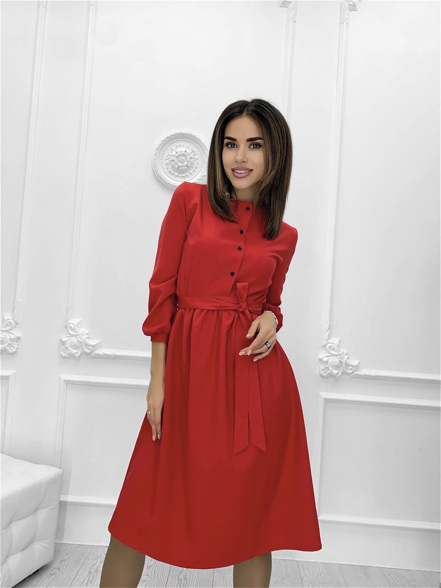 

Повседневное платье женское Nadi Bordo 2996 красное 42-S, 2996