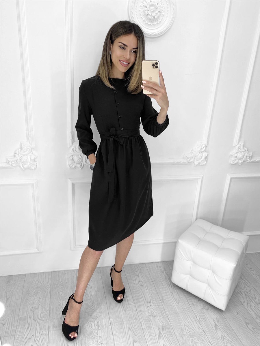 

Повседневное платье женское Nadi Bordo 2996 черное 46-L, 2996