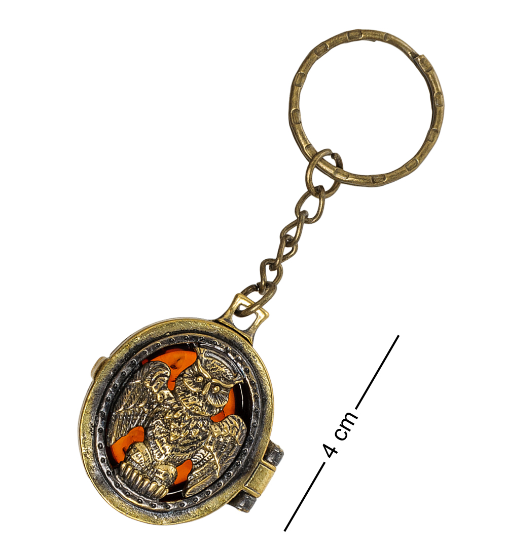 

Брелок Art East "Медальон Филин" AM-1612 латунь, янтарь, AM-1612