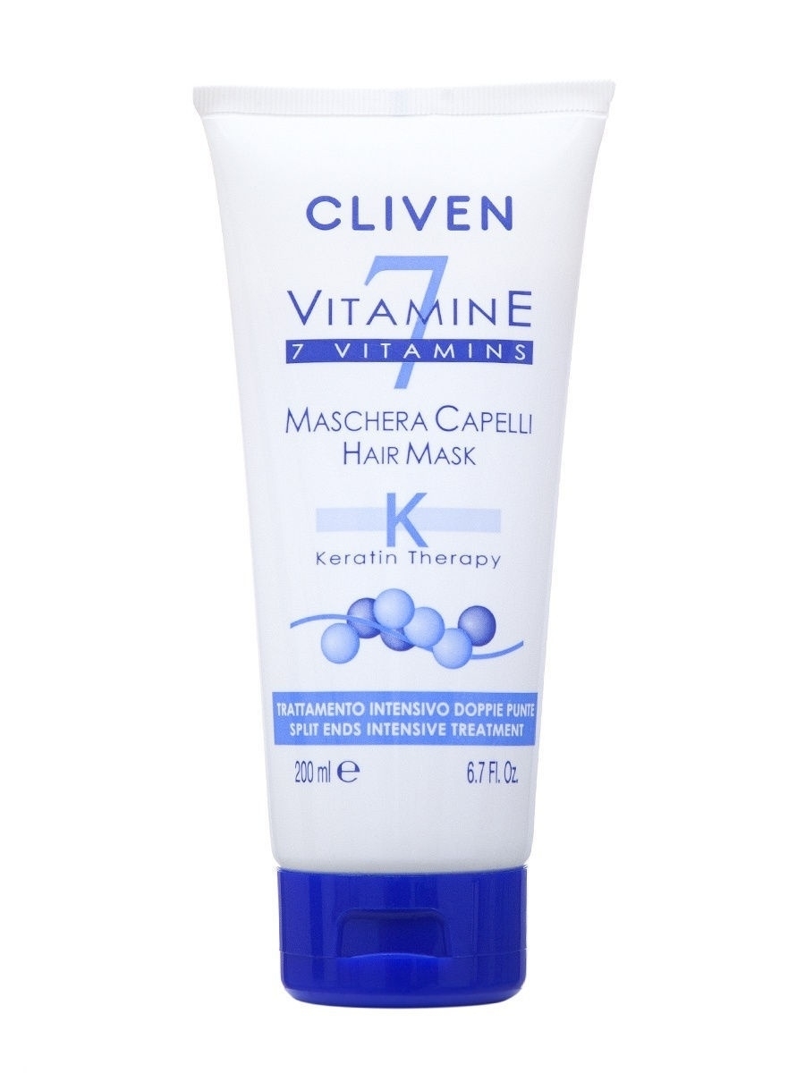 фото Маска для волос cliven 7 vitamine с кератином 200 мл.