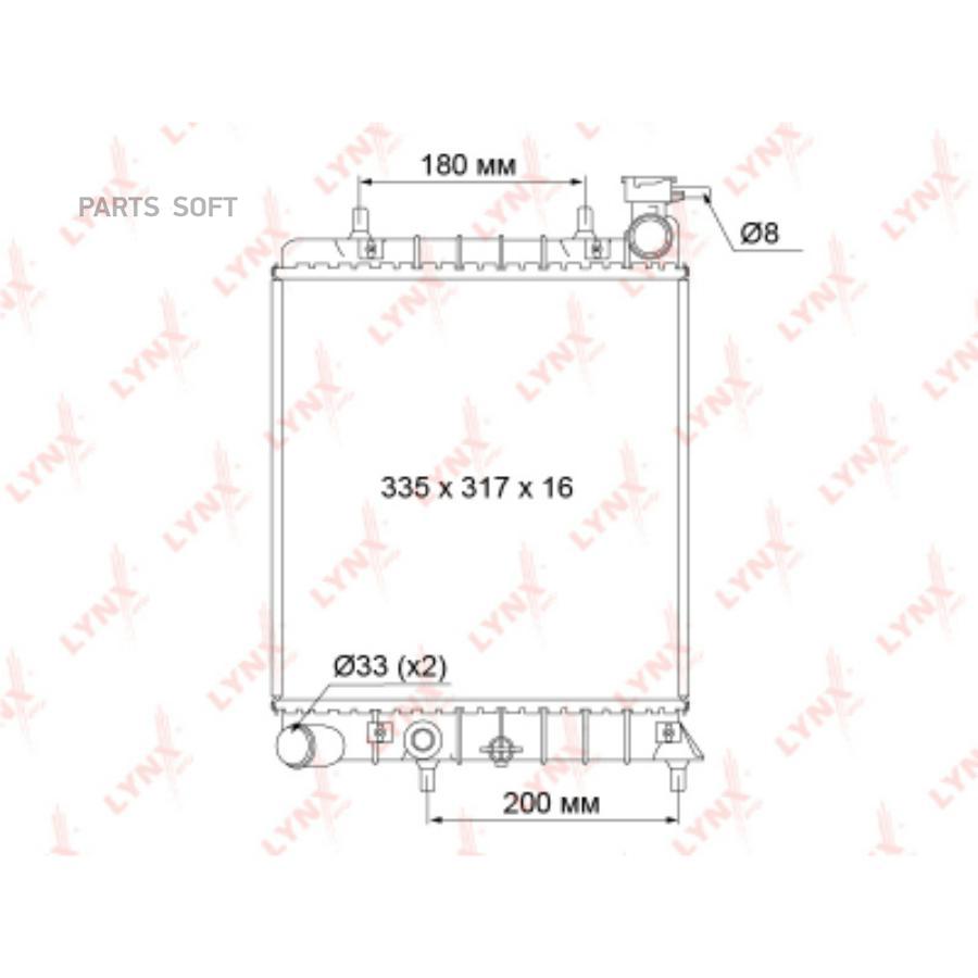 

LYNXAUTO RB1046 Радиатор охлаждения паяный MT