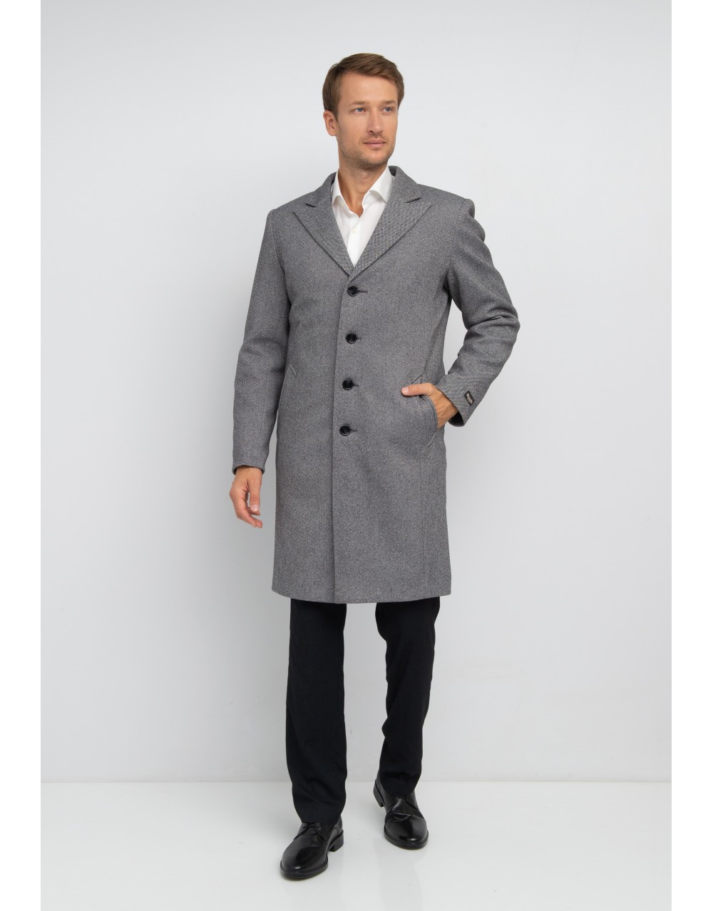 

Пальто мужское MISTEKS DESIGN 21601 серое 52/182 RU, Серый, 21601