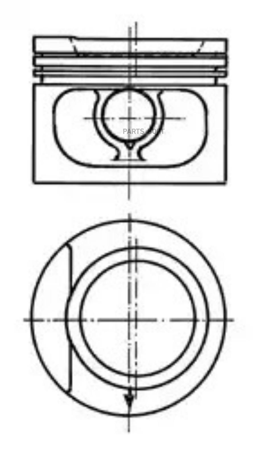 

93 876 620_поршень d81x1.5x1.75x3 +0.5 Audi 80/100, VW Golf/Passat 1.8 82-00