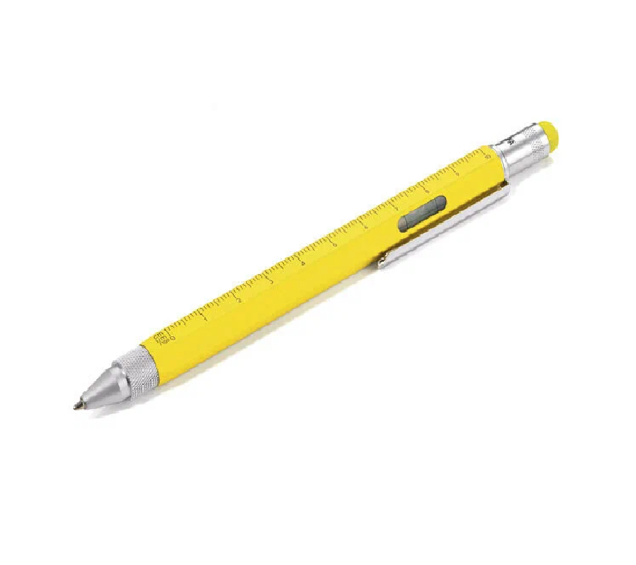 Ручка шариковая TROIKA многофункциональная CONSTRUCTION, цв.желтый, черный стержень