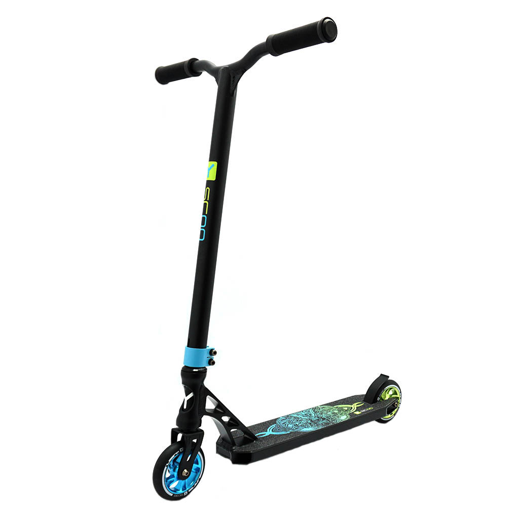 

Самокат трюковый Y-SCOO WOLF 110 mm blue green, Черный;голубой, 7814