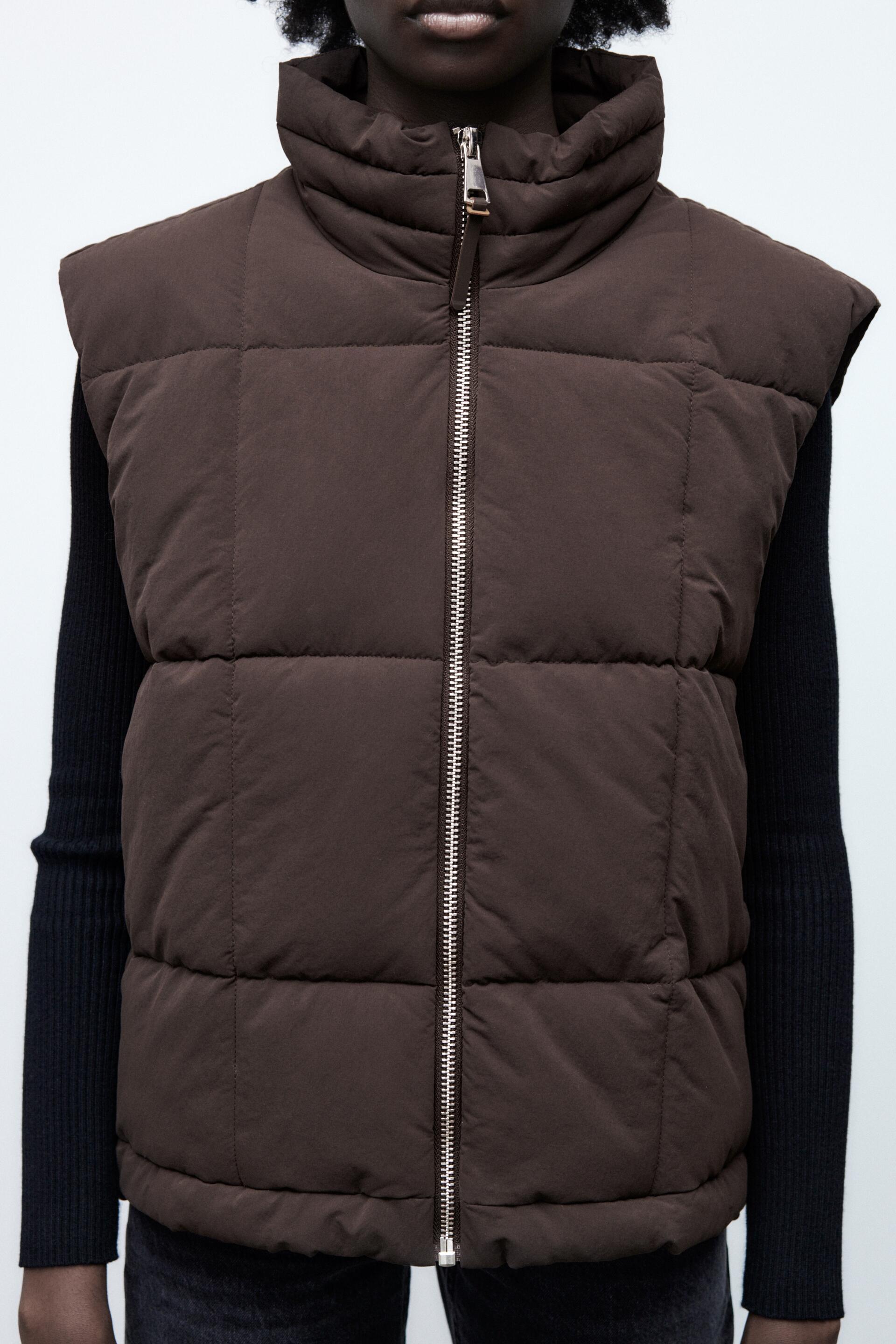 

Утепленный жилет женский ZARA 07522242 коричневый S (доставка из-за рубежа), 07522242