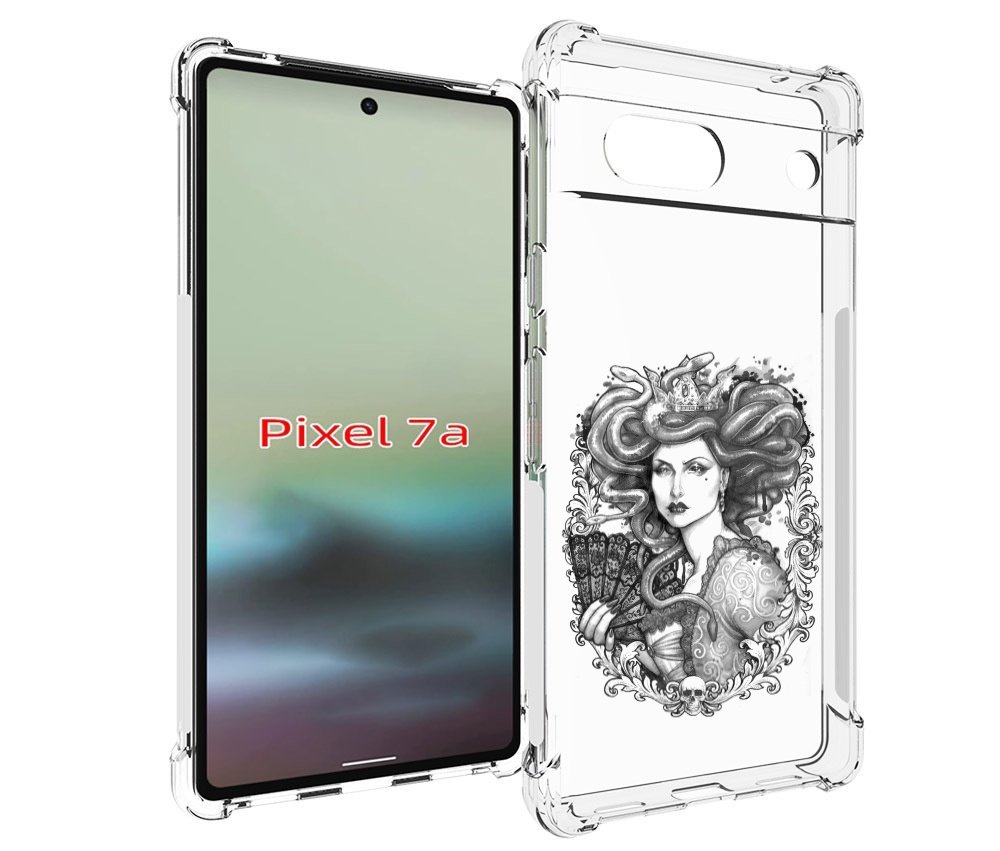 

Чехол MyPads медуза черно белый для Google Pixel 7A, Tocco
