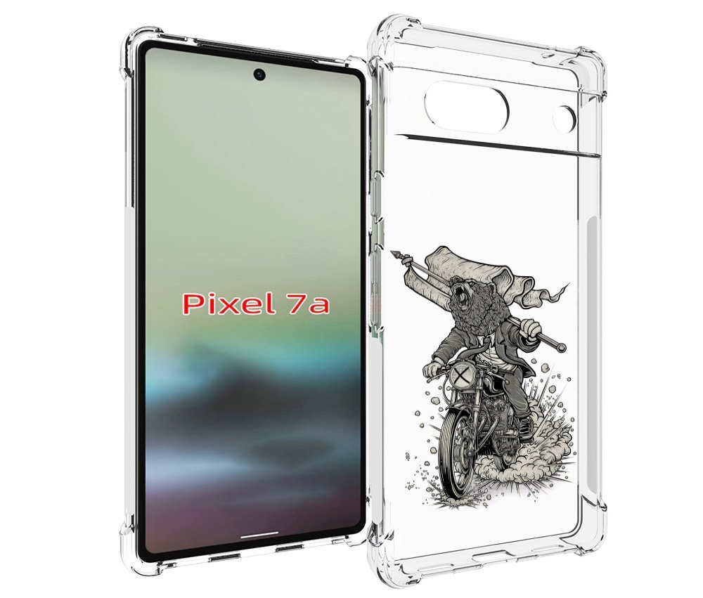 

Чехол MyPads медведь на мотоцикле для Google Pixel 7A, Tocco