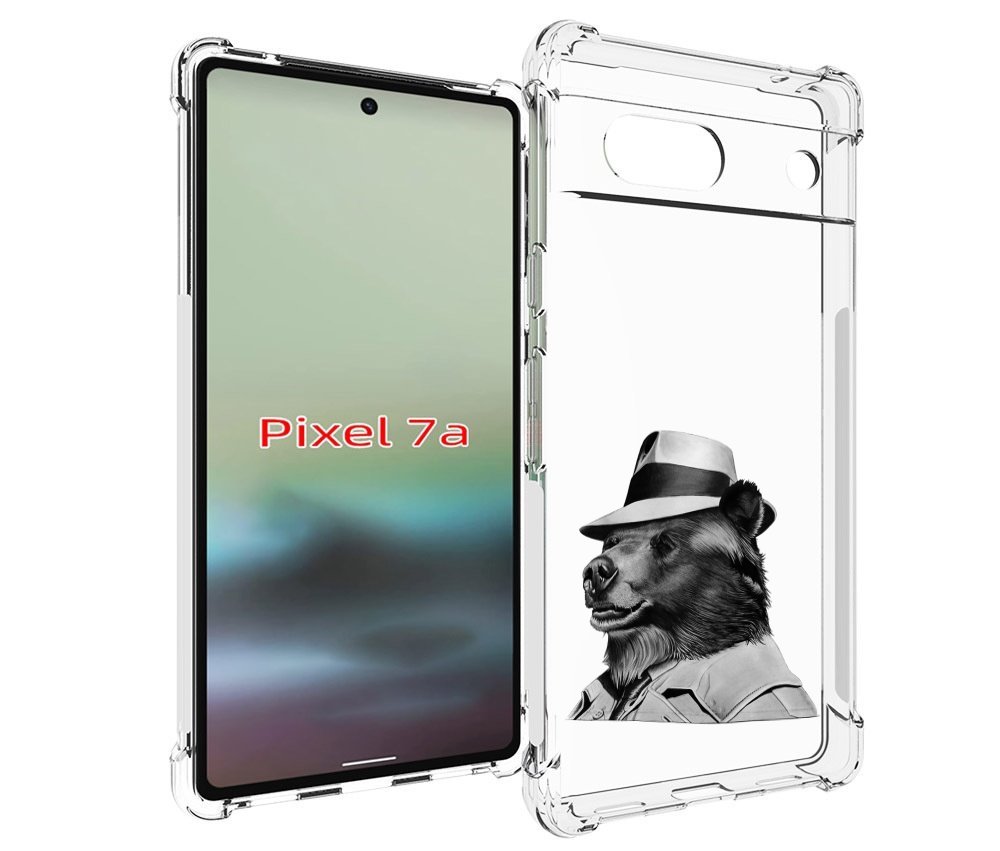 

Чехол MyPads медведь в шляпе для Google Pixel 7A, Tocco