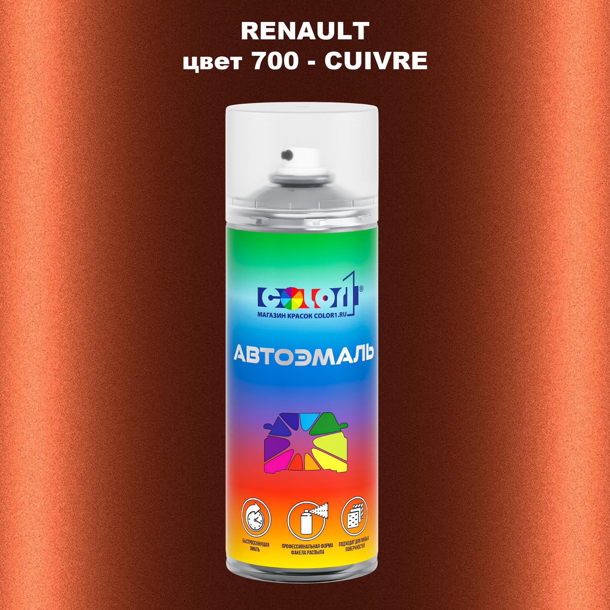 

Аэрозольная краска COLOR1 для RENAULT, цвет 700 - CUIVRE, Прозрачный