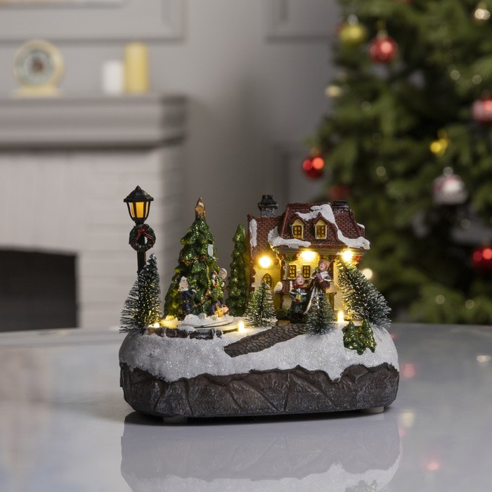 

Фигурка световая "Новогодний город" 19х13х17 см, 7 LED, АА*3 и от USB, ТЁПЛОЕ БЕЛОЕ, Зеленый;белый;красный