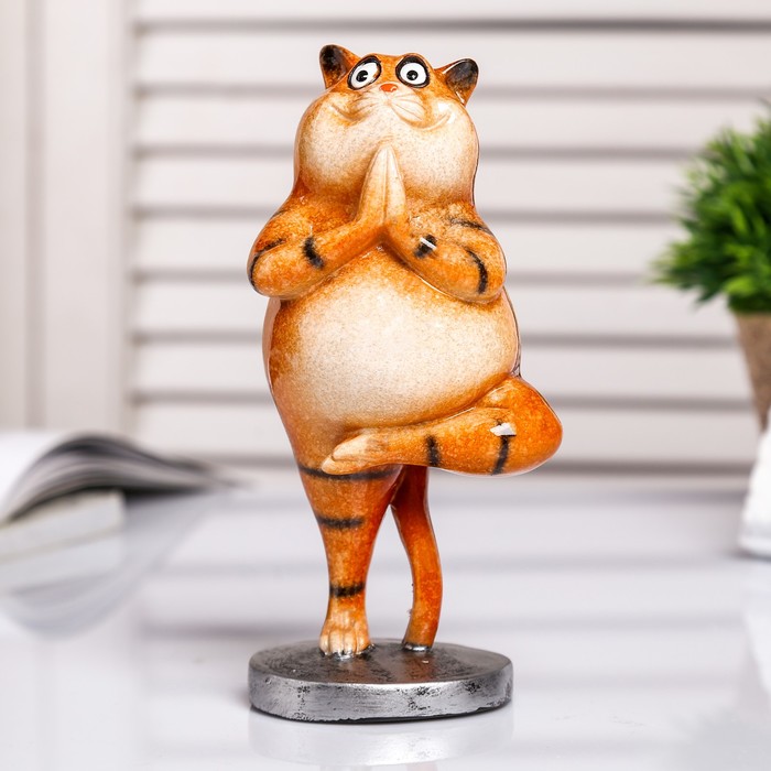 

Сувенир полистоун лак "Котик в позе дерева" 15,5х7х6 см, Оранжевый