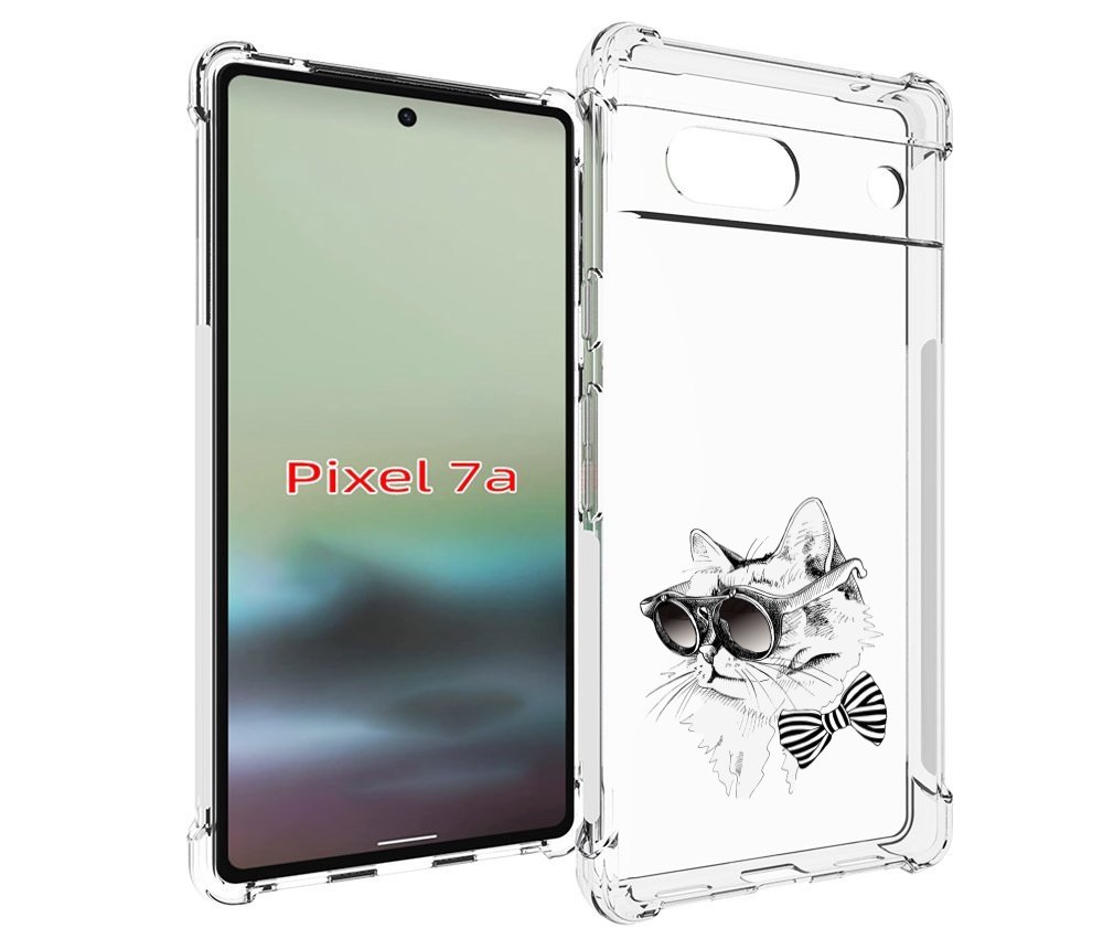 

Чехол MyPads крутая кошка в очках для Google Pixel 7A, Tocco