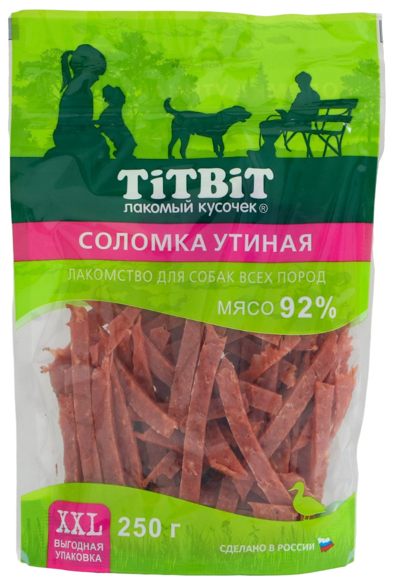

Лакомство для собак TitBit Соломка утиная, 250 г