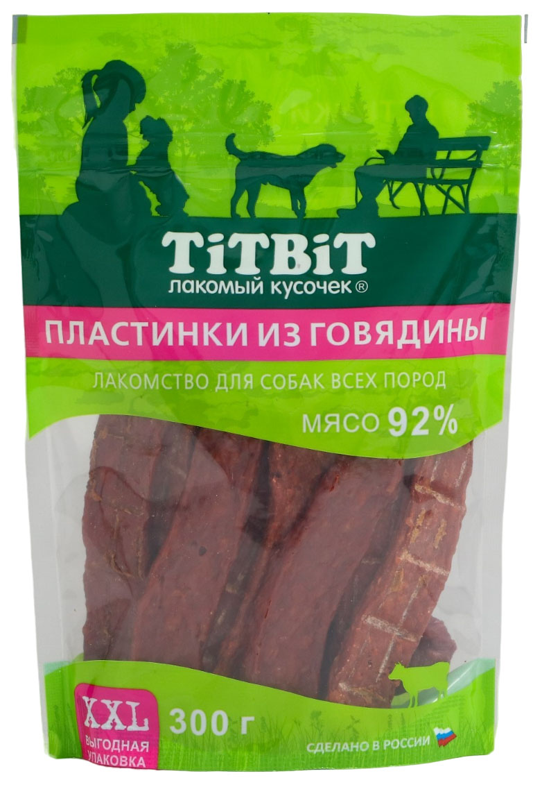 

Лакомство для собак TitBit Пластинки из говядины, 300 г