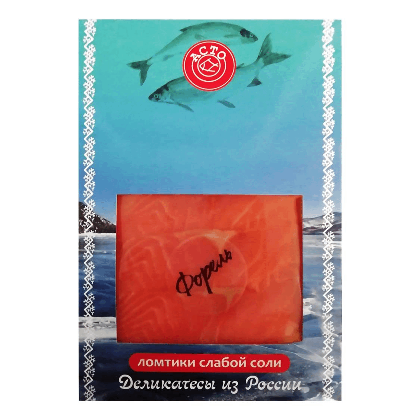 

Форель слабосоленая кусочки филе 100 г