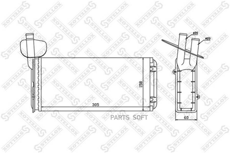 

STELLOX Радиатор печки STELLOX 1035020sx