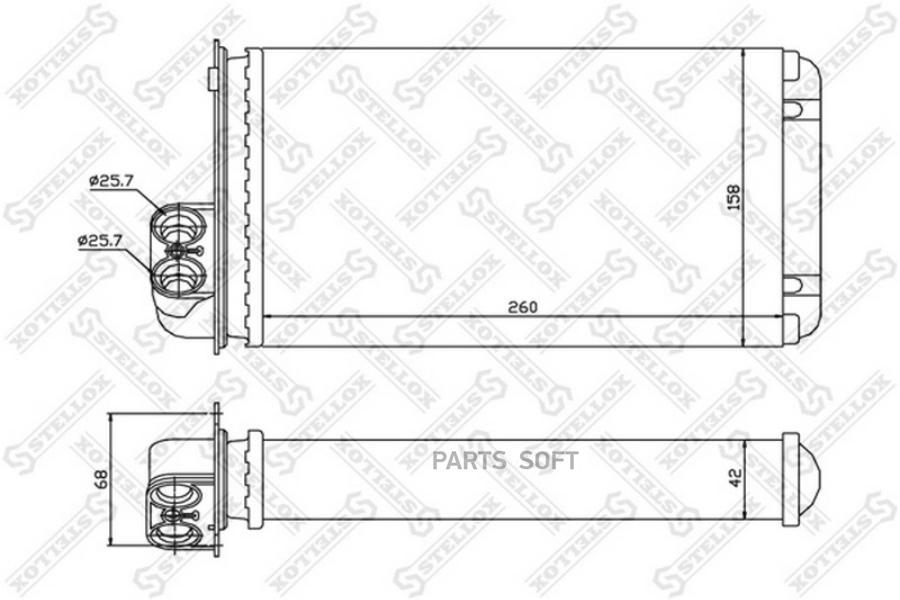 

STELLOX Радиатор печки STELLOX 1035000sx