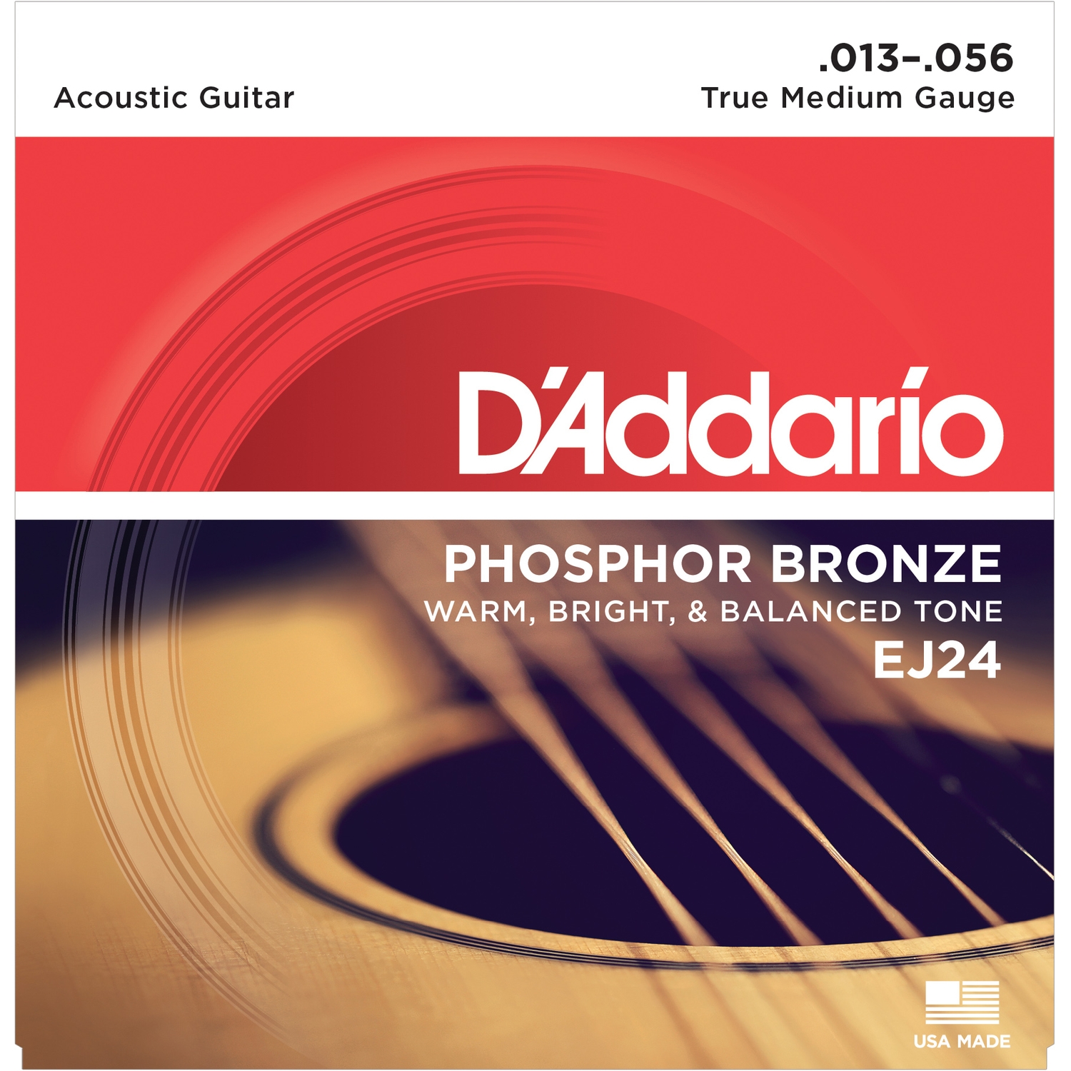 

Струны для акустической гитары DADDARIO EJ24, 13-56 True Medium, EJ24