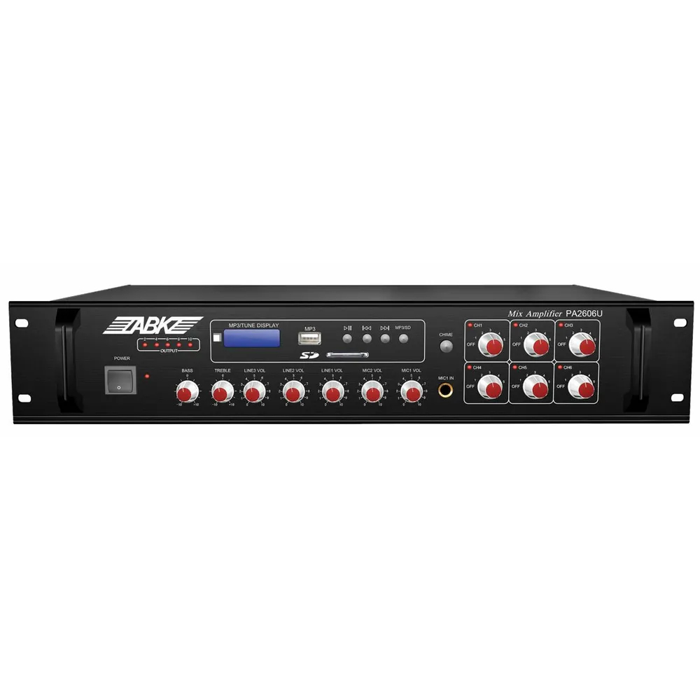 Микшер-усилитель ABK PA-2612U MP3-плеер, FM-тюнер, 120 Вт