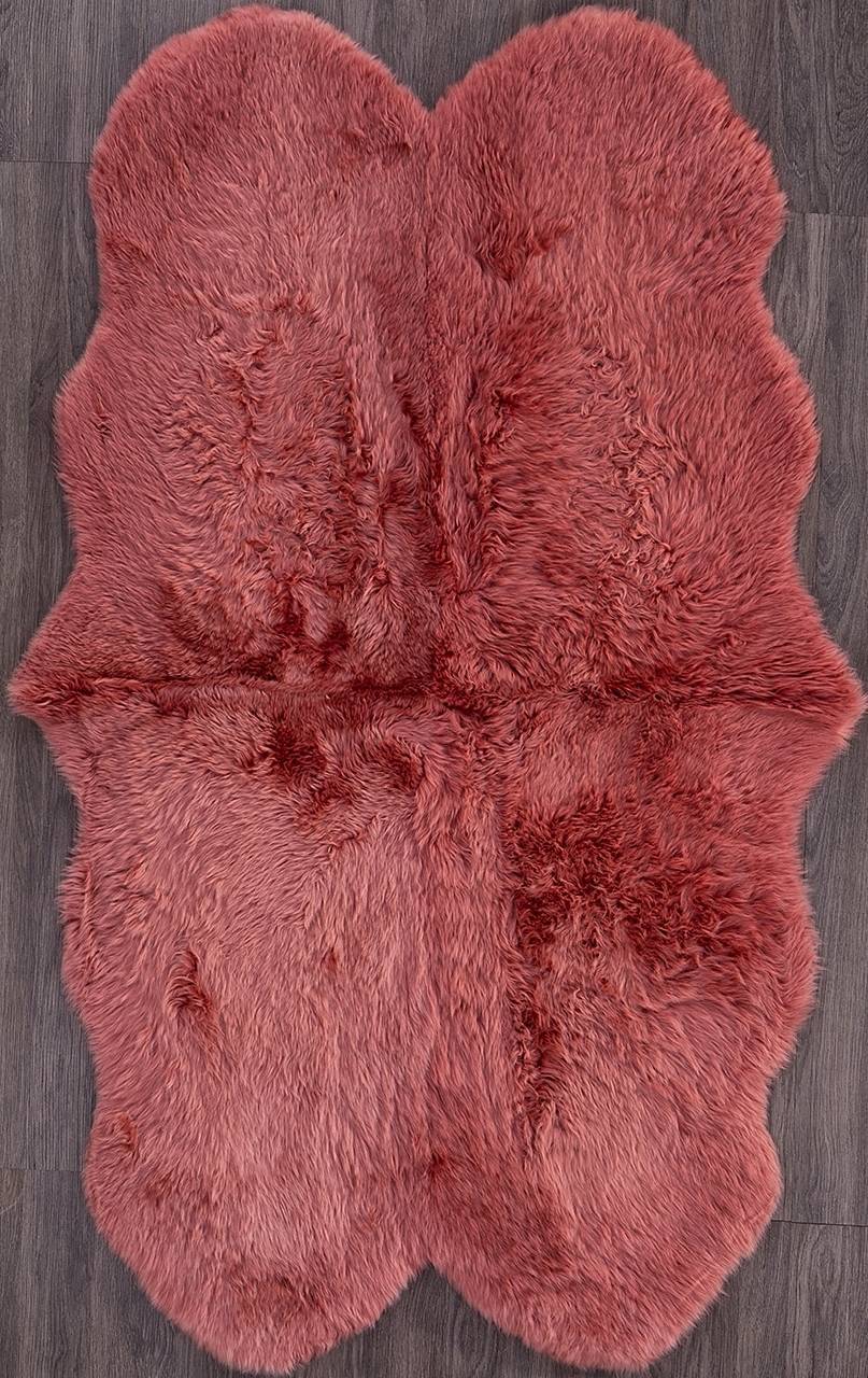 фото Ковер овчина sheepskin 95x190 коралловый шкуры