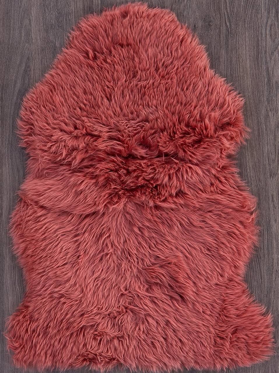 фото Ковер овчина sheepskin 55x95 коралловый шкуры