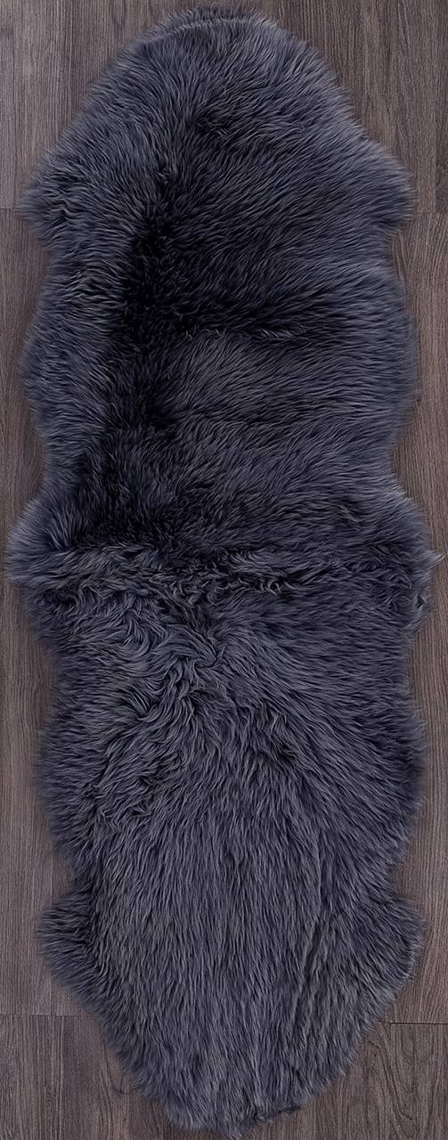 фото Ковер овчина sheepskin 55x190 серый шкуры