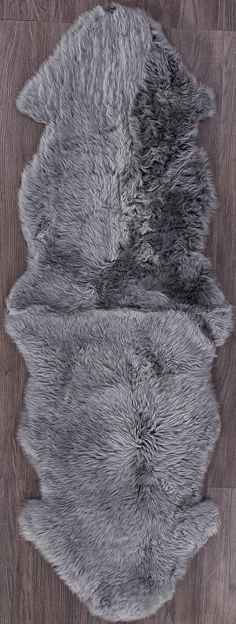 фото Ковер овчина sheepskin 55x190 светло серый шкуры