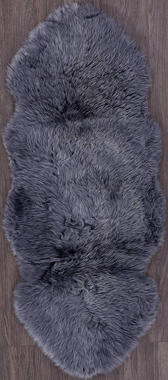 фото Ковер овчина sheepskin 55x145 серый шкуры