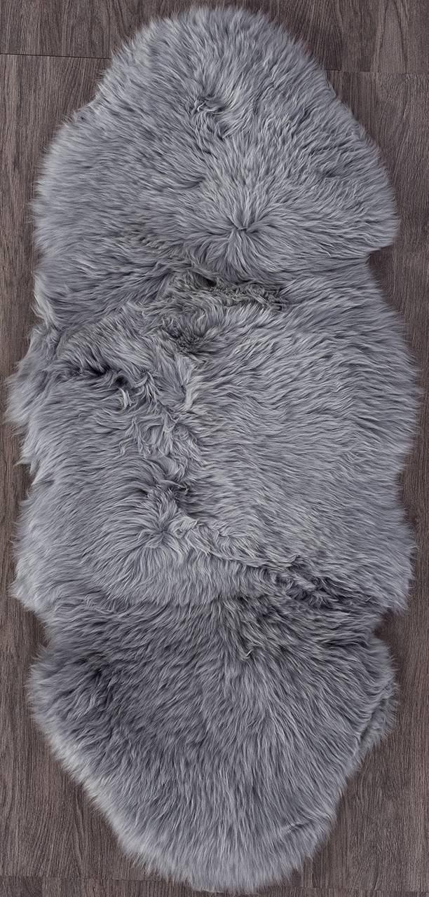 фото Ковер овчина sheepskin 55x145 светло серый шкуры