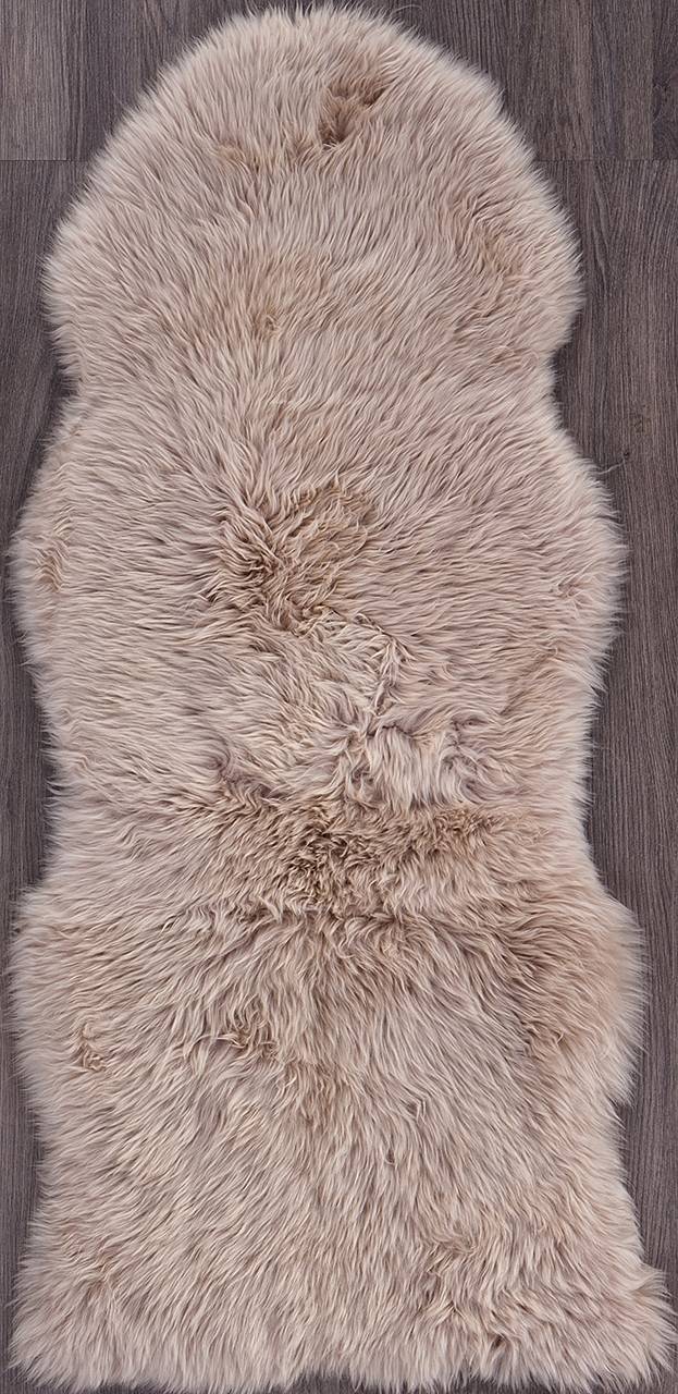 фото Ковер овчина sheepskin 55x145 светло бежевый шкуры