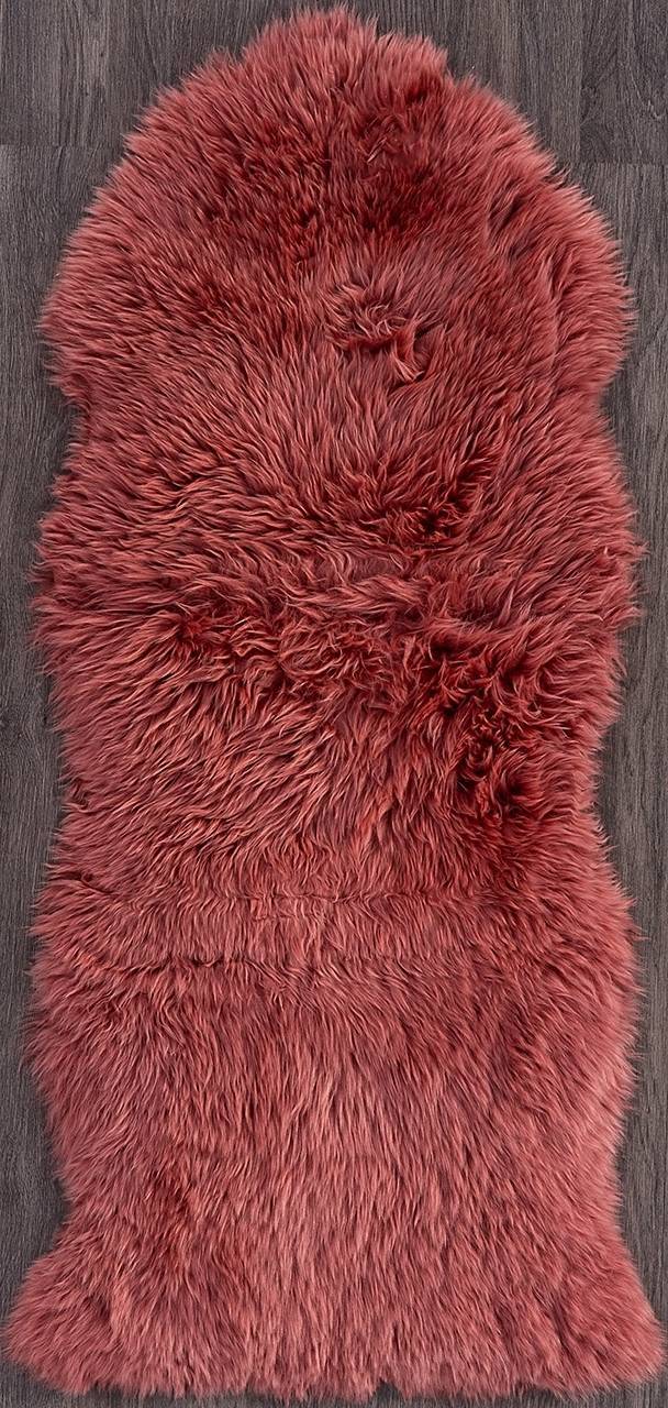 фото Ковер овчина sheepskin 55x145 коралловый шкуры