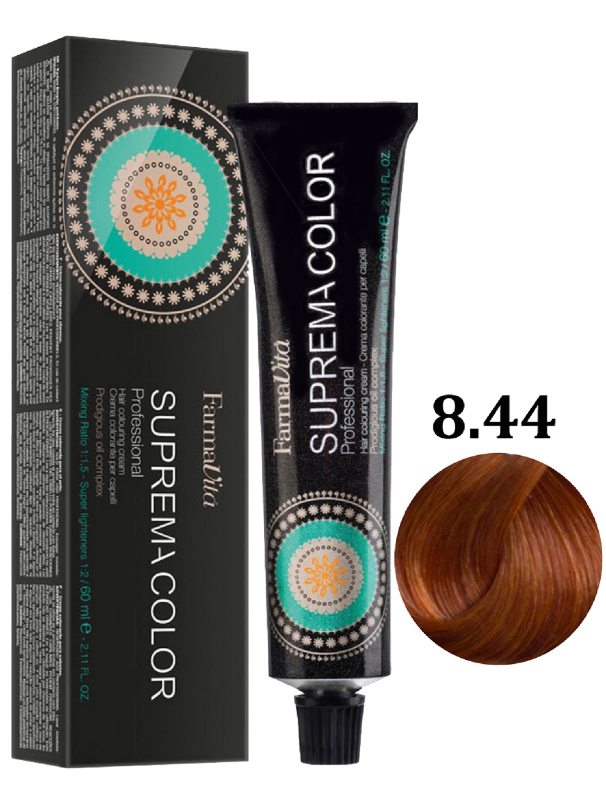 Купить Крем-краска FARMAVITA SUPREMA COLOR для окрашивания волос 8.44 яркий медный блондин 60 мл