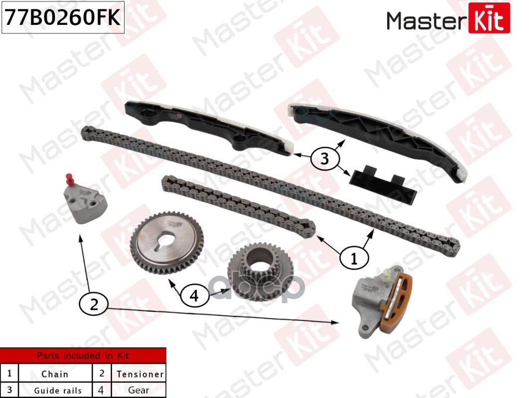 

Комплект Цепи Грм Nissan Qr25de X-Trail (T31) 10 77b0260fk MasterKit 77B0260FK