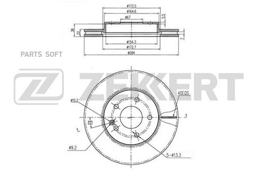 

Тормозной диск ZEKKERT BS5848