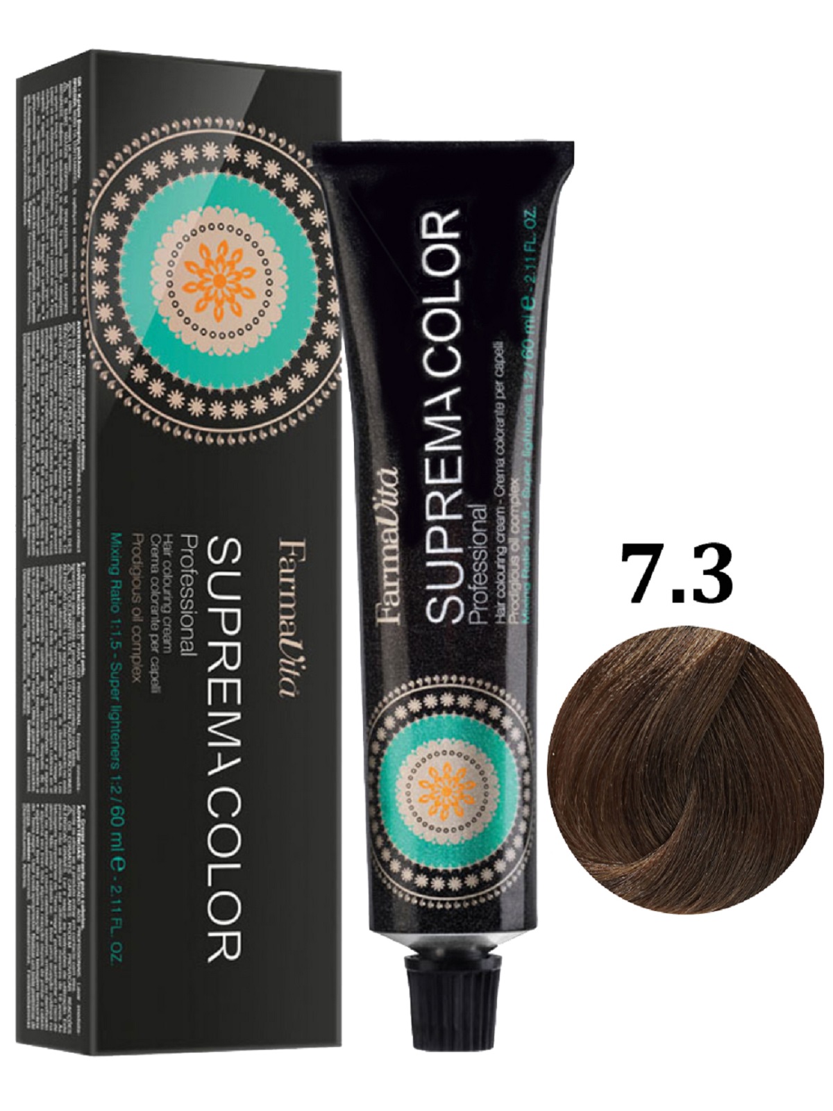 Крем-краска FARMAVITA SUPREMA COLOR для окрашивания волос 7.3 блондин золотистый 60 мл шампунь для жирной кожи головы farmavita amethyste regulate sebo controll shampoo 1000 мл