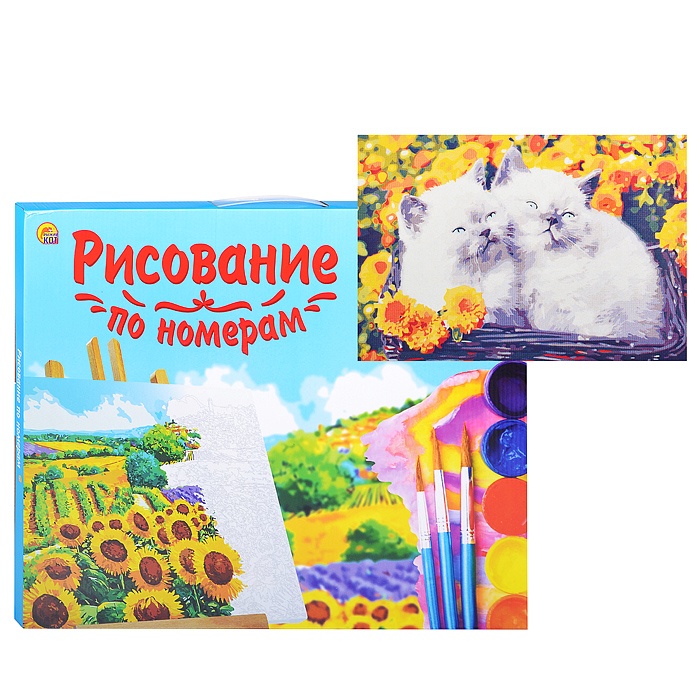 

40х50 см, Котята в цветах