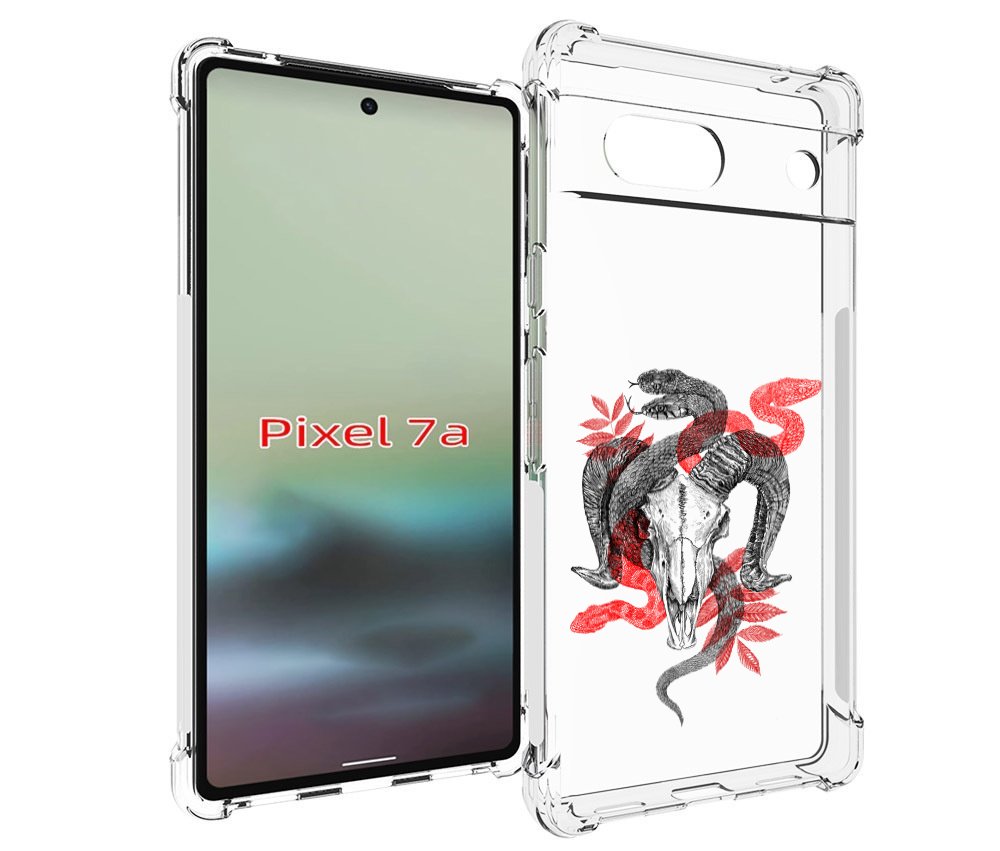 

Чехол MyPads змея в черепе рисунок для Google Pixel 7A, Tocco