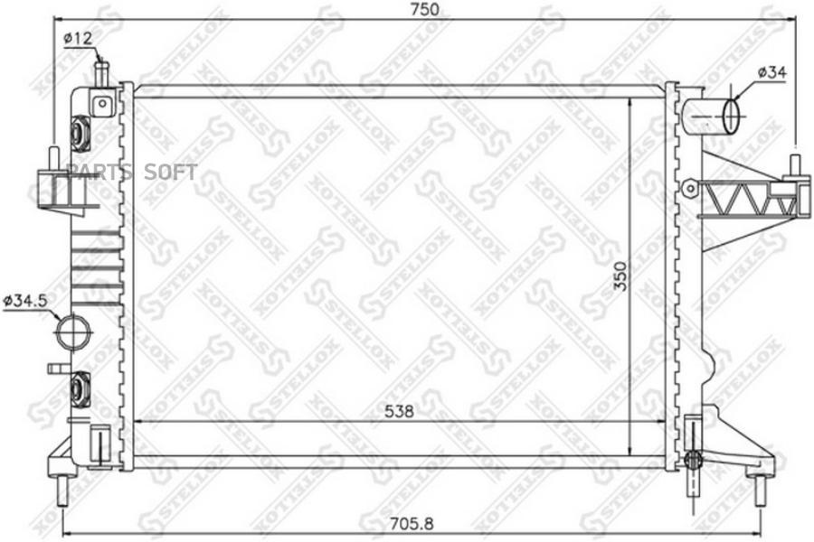 

STELLOX Радиатор охлаждения STELLOX 1025999sx