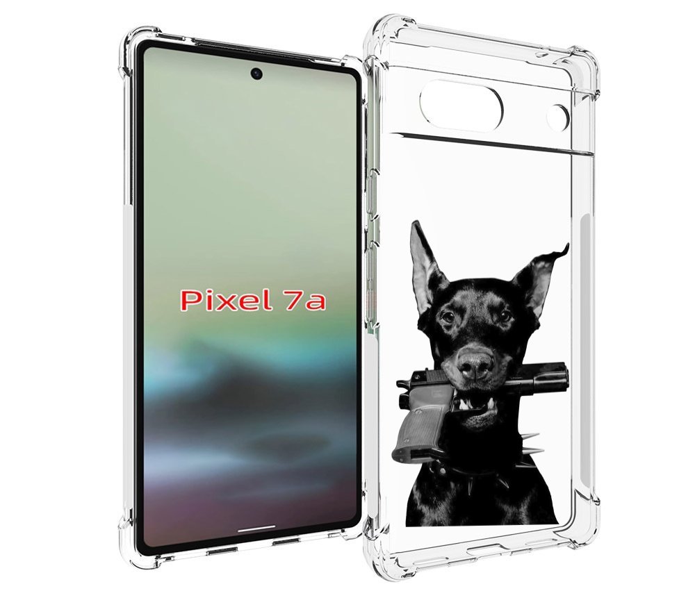 

Чехол MyPads доберман с пистолетом для Google Pixel 7A, Tocco
