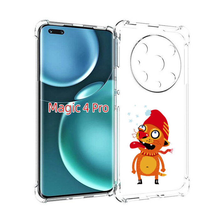 

Чехол MyPads Зимний кот для Honor Magic4 Pro, Прозрачный, Tocco